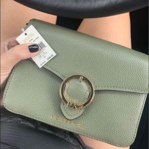 Army Green Michael Kors Crossbody with Gold Accents